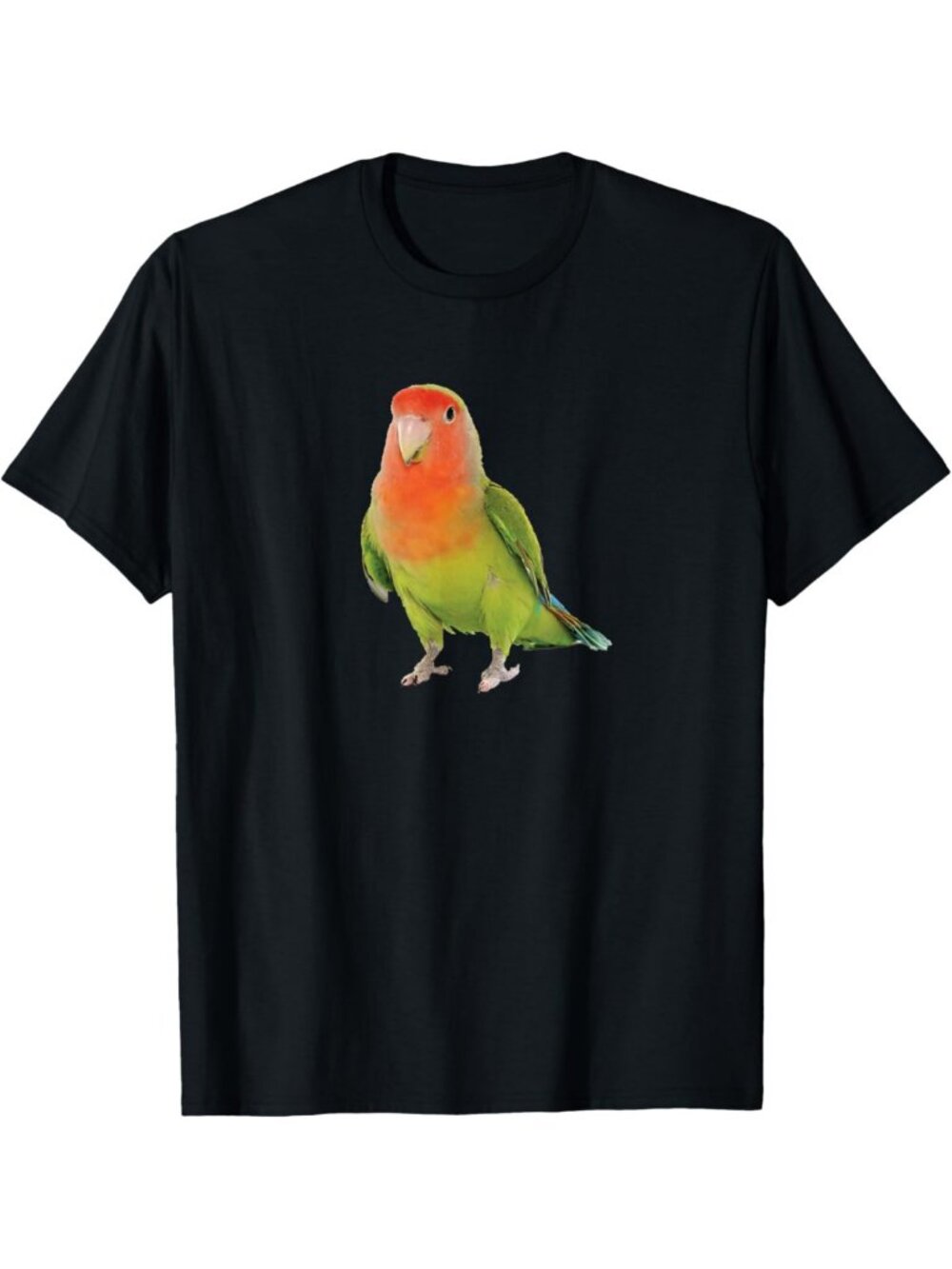 Peach Lovebird Parakeet Graphic Tee - Cute Bird Lover Shirt, Fun Casual Wear